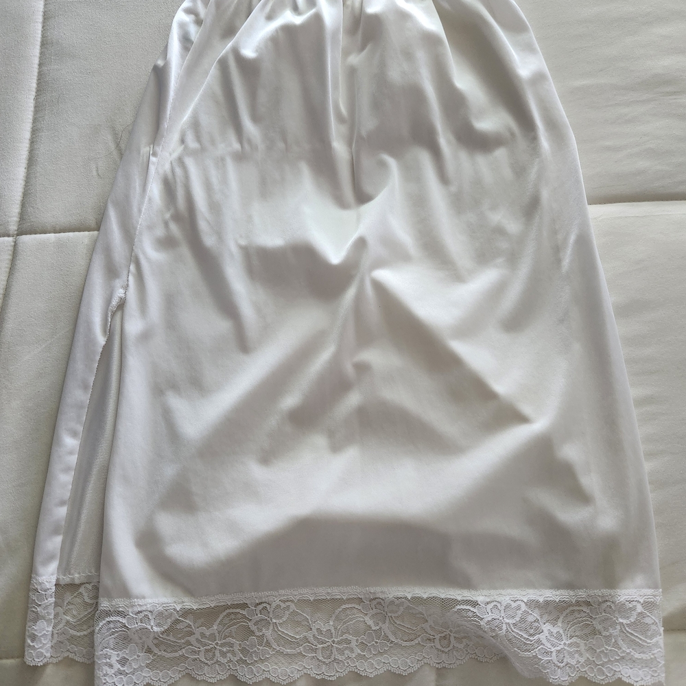 Elegant White Lace Trim Slip